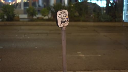 Loading Passengers Only Road Sign
