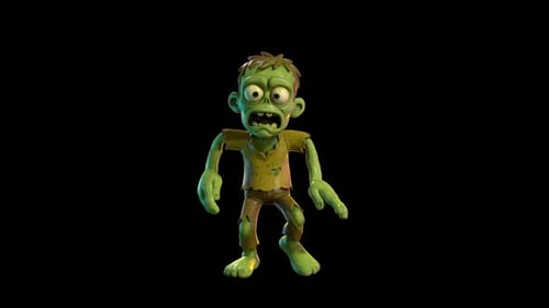 Funny Cartoon Zombie Character Halloween Animation