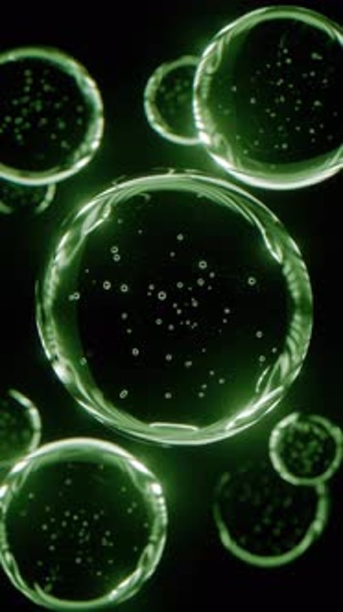 Cosmetics Green Serum Liquid Bubbles 3d Abstract Background Cosmetic Moisturizer Essence Gel