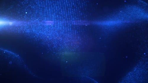 Glowing Blue Digital Particle Wave Abstract Background