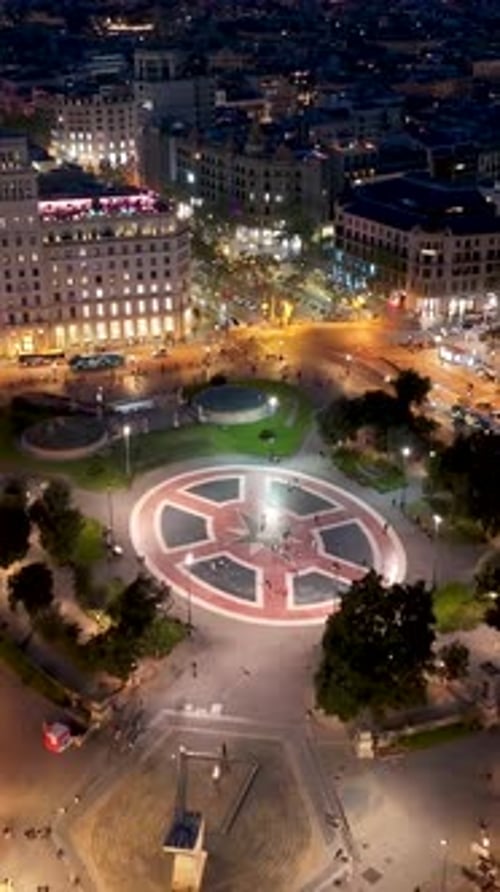 Catalonia Square At Barcelona In Catalonia Spain.