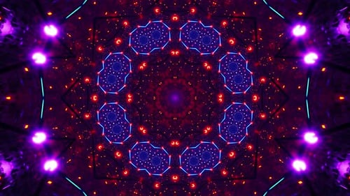 Colorful abstract animation of kaleidoscope. Kaleidoscope VJ loop
