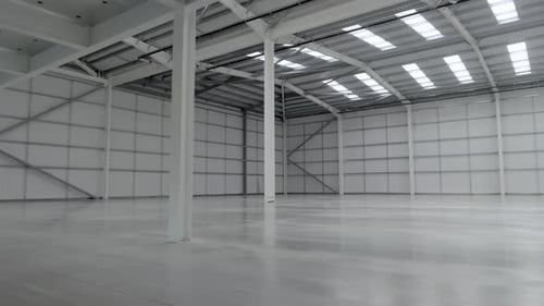 Empty Warehouse Interior Just After Construction