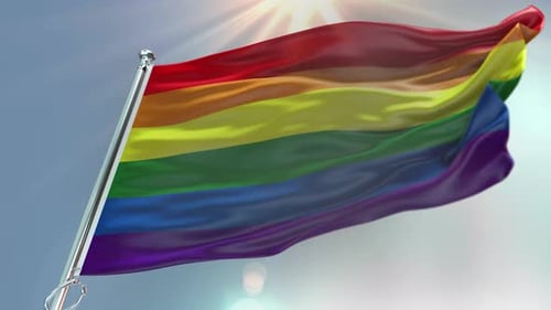 Seamlessly Waving Rainbow Pride Flag Animation