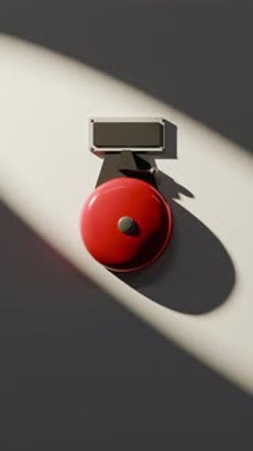 Red Ringing Bell On The Wall For Back To School Concept Period