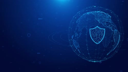 Global Cyber Security Network Shield Background