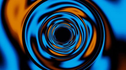 Orange and Blue Abstract Tunnel Vj Loop Animation