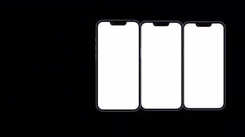 Kreatives animiertes Smartphone-Mockup. Vorlage auf transparentem Hintergrund. Alpha-Kanal.