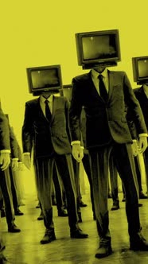 Rows Of Men In Suits With Tv Heads Portrait