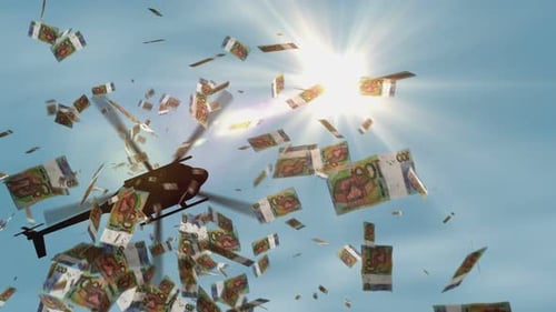 Belarus banknotes helicopter money dropping