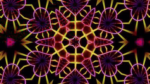 Glowing Heart Kaleidoscope Vj Loop