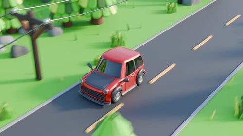 Racing Car Loop 3D satisfying animation