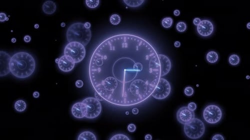 Reloj analógico que brilla intensamente aislado