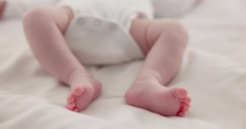 Adorable Baby Feet and Legs Close Up