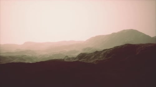 Rocks and Mountains in Deep Fog
