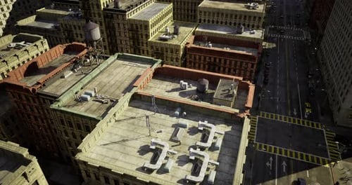 Rooftop View of Urban Architecture Showcasing Various Building Designs