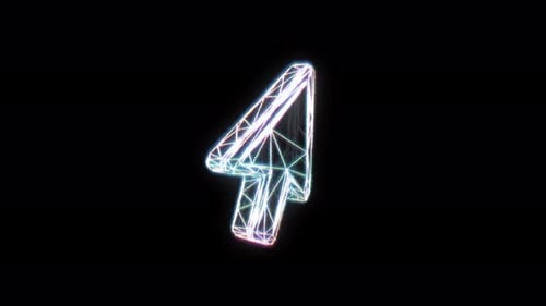 Holographisches 3D-Cursor-Pfeilsymbol aus Glas