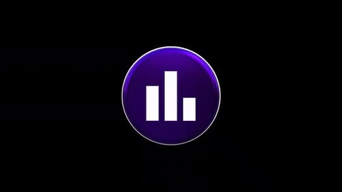 3D Rotating Bar Graph Icon Logo Animation