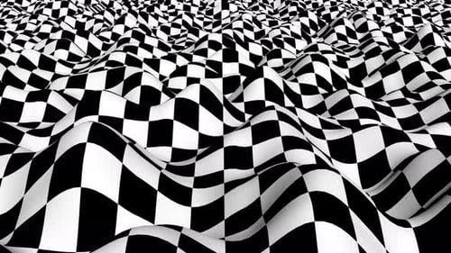 Seamless Wavy Checkerboard Abstract Motion Background