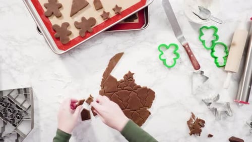 Making Christmas Gingerbread Cookies at Home