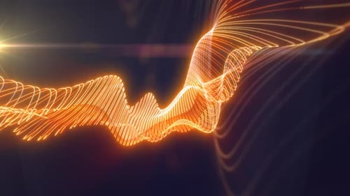 Abstract Glowing Wave Lines Particle Background