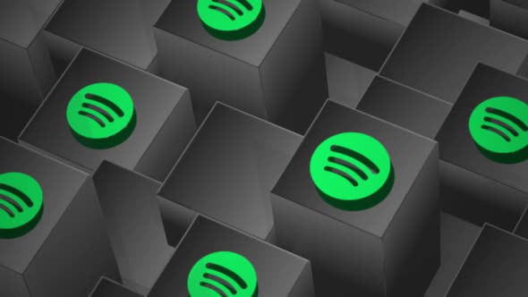 Spotify Logo Animation In Gradient 3D Cubes, Motion Graphics ft ...