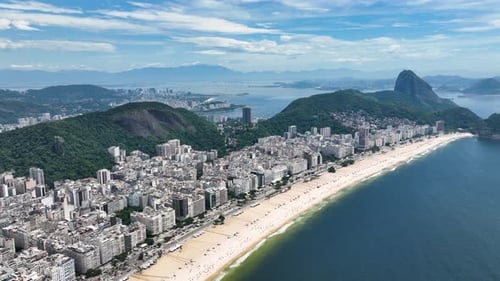 Copacabana Beach at Downtown Rio de Janeiro in Rio de Janeiro Brazil.