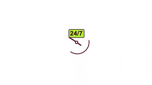 Delivery 24 7 Icon animation