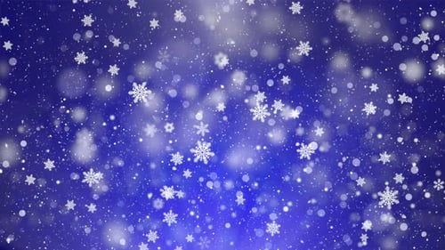Blue White Snow Snowflakes Frame Loopable Background