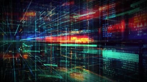 Animated Digital Space With Code