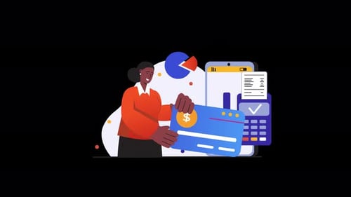 Flat Design Animation: Financial Management and Online Payments