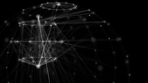 Digital plexus network data points and beams loop