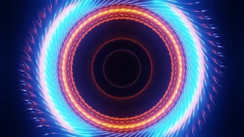 Blue And Orange Glossy Propeller Mechanism Background Vj Loop In 4K
