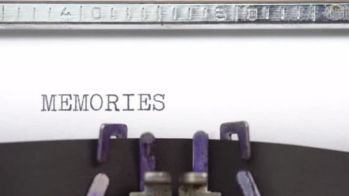 Typing Memories on Vintage Typewriter Close Up