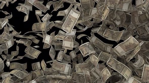 Dynamic Indina Rupee Money Bills Transition From The Corner Diagonal Wipe