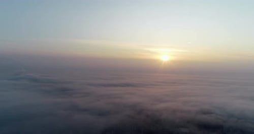 Aerial View of Clouds at Sunrise