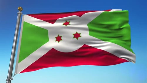 Burundi Flag Waving Seamless Loop Animation