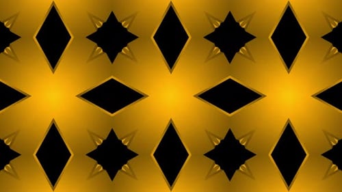 Abstract Golden Geometric Kaleidoscope Pattern Seamless Loop Background