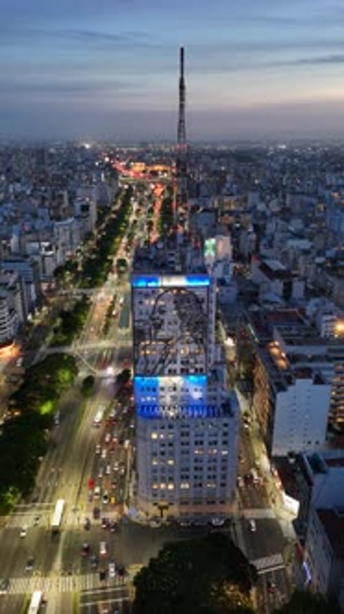 Avenida Evita 9 de Julio, Buenos Aires, Argentina, Retrato, Abordagem Aérea 2