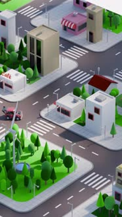 Animación 3D City Car Loop