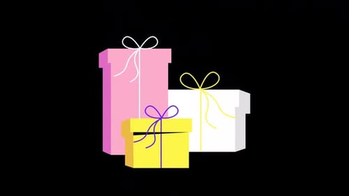 Animated Flat Design Gift Boxes Reveal