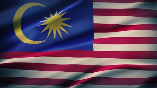 Dynamic Waving Flag of Malaysia - National Symbol Animation