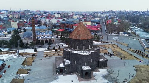 Aerial view Kars Kumbet Mosque