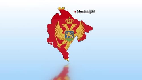 3D Map of Montenegro Spinning Reveal Animation