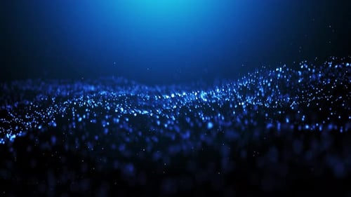 Digital Blue Particle Flow Abstract Background Loop