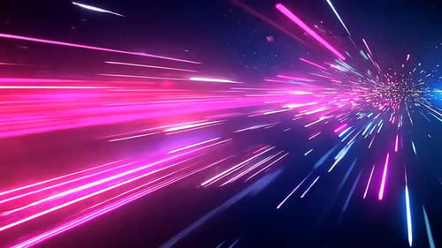 Rayures de néon vibrantes abstraites, mouvement hyperrapide