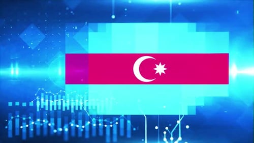 Azerbaijan Flag On Economy Background And Graph
