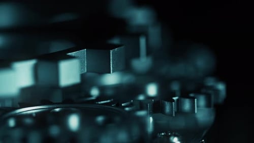 Mecânica industrial abstrata: torneamento de engrenagens de relógio 03