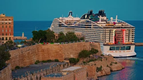 Malta Valletta 11112025 Cruise Ship in the Port of Valletta Malta Popular European Tourist