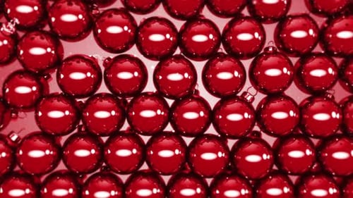 Festive Red Christmas Baubles Grid Reveal